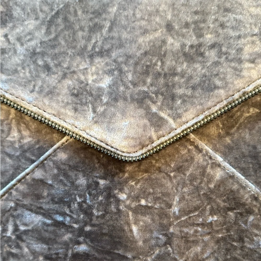 Rebecca Minkoff Leo Grey Crushed Velvet Envelope Clutch NWT